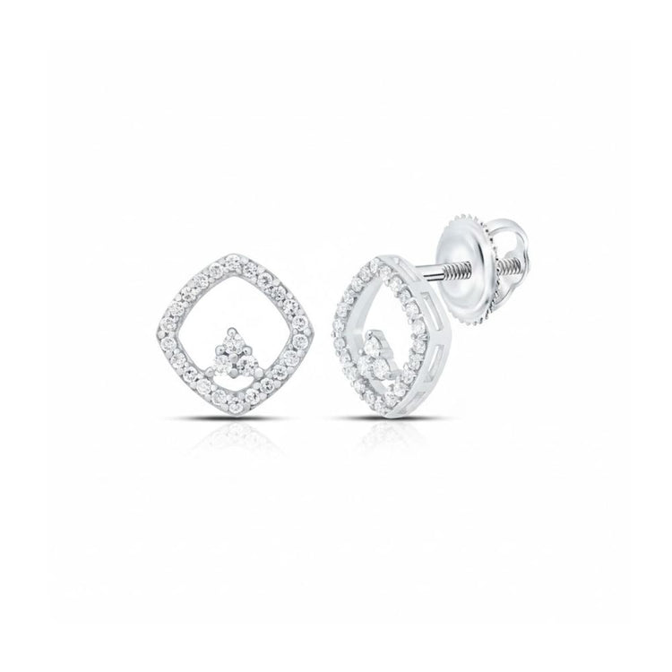 These 1/6 CTW natural diamond cushion earrings are set in modern 10k gold studs with screw-back closures—a contemporary and elegant choice for those who appreciate unique diamond jewelry.