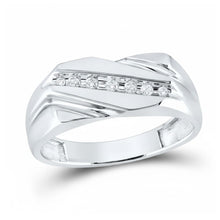  10k White Gold Diamond Wedding Band 1/8 Cttw