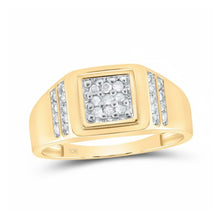  14k Gold Diamond Square Cluster Ring 1/4 Cttw