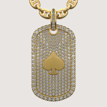  14k Gold Diamond Card Symbols Dog Tag PendantDiscover the 14K Gold Diamond Card Symbols Dog Tag Pendant. Crafted in 14K gold with dazzling diamonds, customizable with Moissanite, lab-grown, or natural stones.