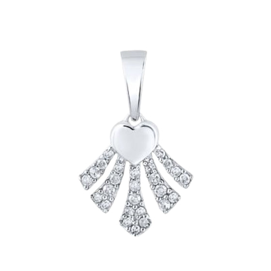 Colgante de corazón de diamantes en oro de 10 quilates (1/10 CTW)