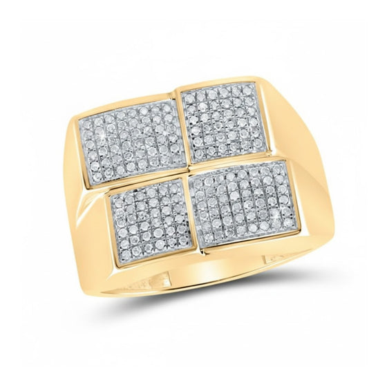 10k Yellow Gold Diamond Square Ring 1/2 Cttw