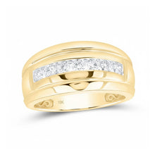  10k Gold Diamond Ridged Wedding Band 3/4 Cttw