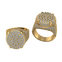  Round Pavé Diamond Ring – 4.58 CT Gold Design