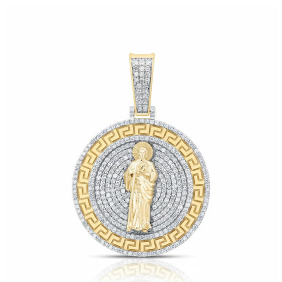 Dije de diamante de San Judas de 1 3/4 CTW en oro de 10 k