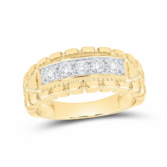 1/2CTW Natural Diamond Nugget Men’s Ring 10k Gold