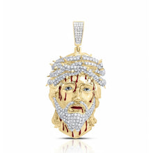  Dije de cara de Jesús en oro de 10 quilates con diamantes de 1,2 quilates