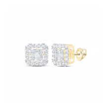  10k Gold Baguette Diamond Square Earrings 5/8 Cttw