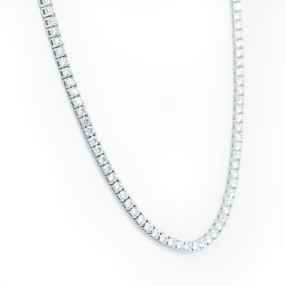 Shop 2mm Tennis Chain, Crafted from 14k Solid White Gold. Featuring 4.6ct Lab-Grown Diamonds. 