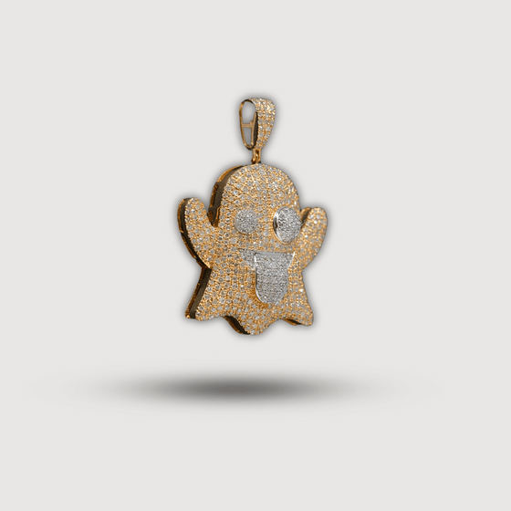 14K Gold Diamond Ghost Pendant with 1.18 CTW, featuring sparkling natural diamonds in a unique, edgy design.