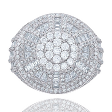  Mens Round Baguette Moissanite Round Cluster Fashion Ring