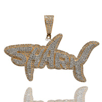 The Shark Diamond Pendant – 14K Gold showcases a bold blend of gold and silver, highlighted with dazzling diamonds for men.