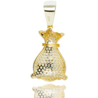 The Money Bag Pendant in 10K Gold with CZ is a standout men's gold pendant, featuring a textured, dotted design and a smooth bail engraved “10K”—perfect for adding unique style to your jewelry collection.