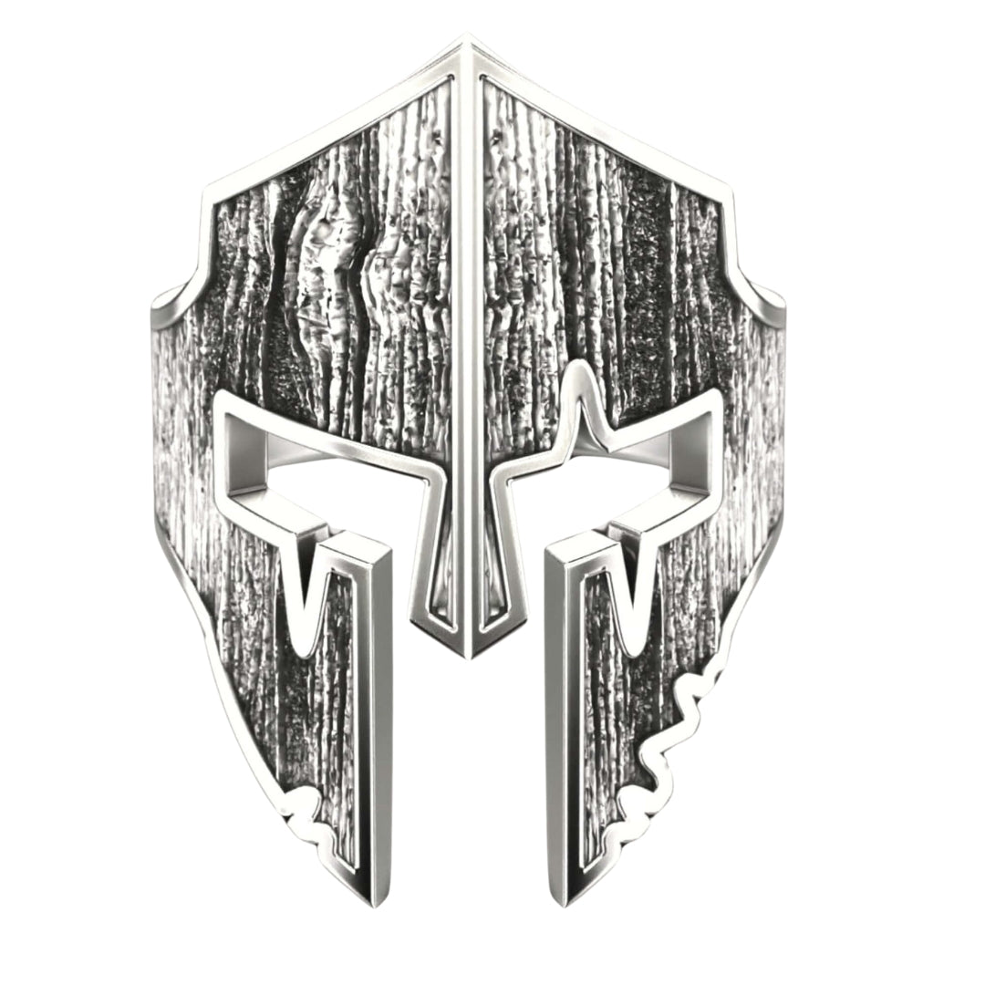 Bold Spartan Warrior Helmet Ring- 14k Gold