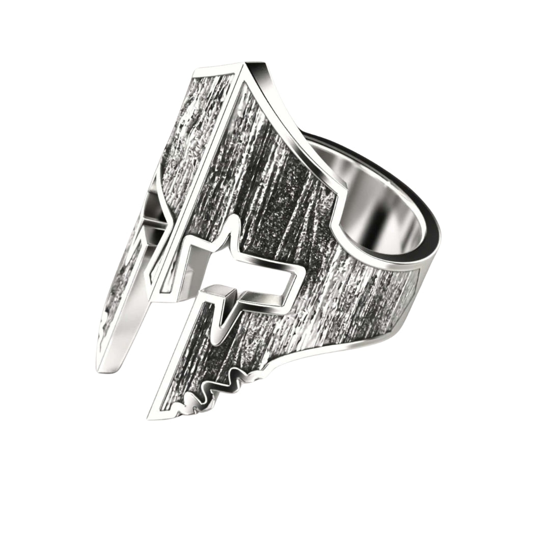 Bold Spartan Warrior Helmet Ring- 14k Gold