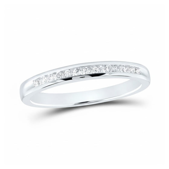 Alianza de bodas de diamantes en oro de 14 quilates