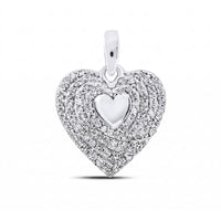 This elegant 10k Gold Diamond Heart Pendant 1/4 Cttw features a polished heart center surrounded by sparkling diamonds and is part of Nicole’s Dream Collection, resembling a classic heart-shaped design.