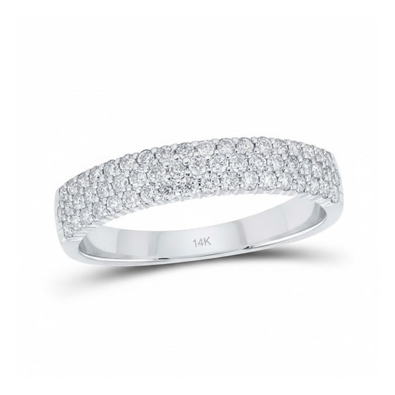 Anillo de oro de 14 k con pavé de diamantes de 1/2 quilates