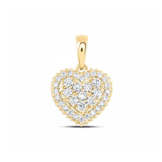 Colgante de corazón de diamantes de 1/2 CTW en oro de 14 quilates