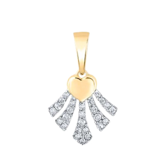 Colgante de corazón de diamantes en oro de 10 quilates (1/10 CTW)
