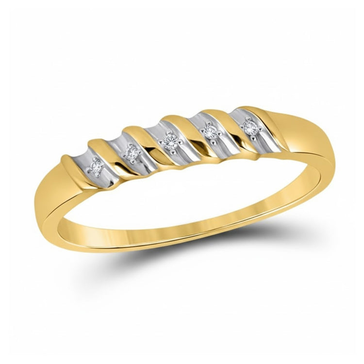 The 10k Yellow Gold Diamond Cluster Wedding Ring Set features sparkling diamonds in elegant yellow gold bands.