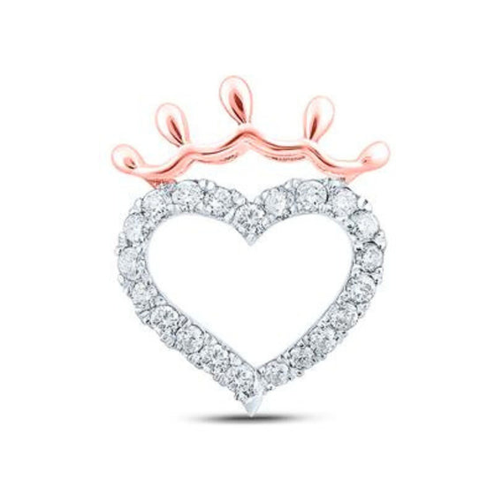 Colgante de corazón de diamantes en oro de 10 quilates de 1/4 quilates
