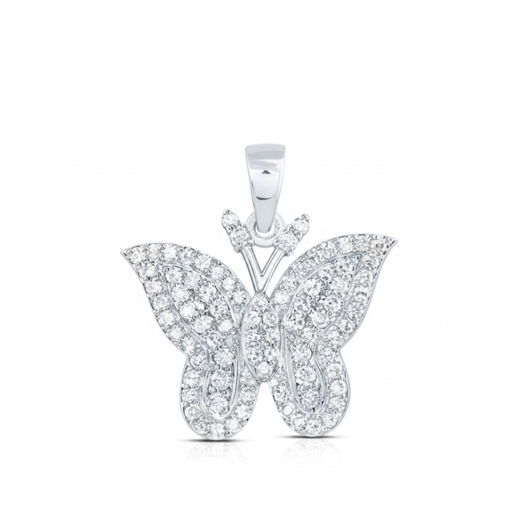 1/2 CTW Natural Diamond Butterfly Pendant 10K Gold