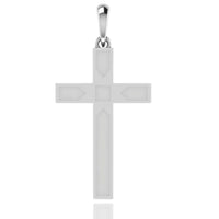 The 14k Gold Beveled Cross Pendant features clean, smooth edges, a polished finish, and a small loop for attaching to a chain. Its simple, modern design makes it a stylish accessory.