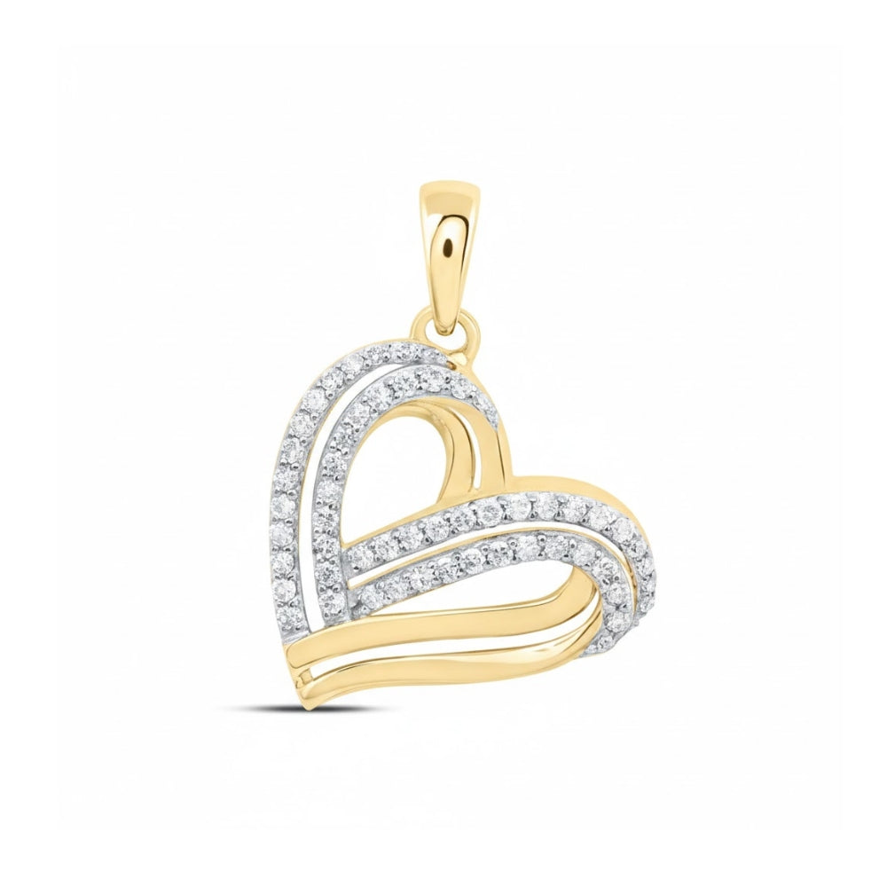 1/3CTW Diamond Gift Heart Pendant in 10K Gold