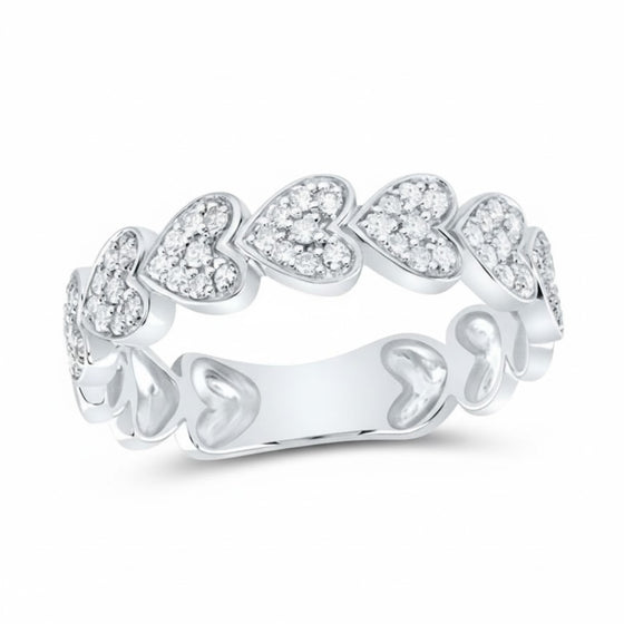 1/3 CTW Natural Diamond Heart Band in 10K Gold
