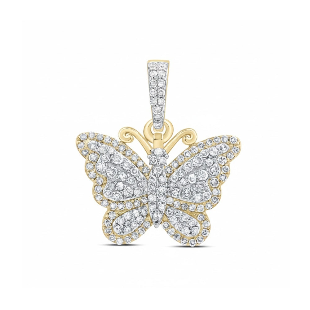 3/8 Cttw Diamond Butterfly Pendant in 10k Gold