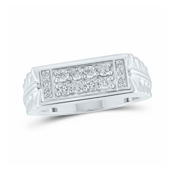 10k Gold Round Diamond Band Ring 1/2 Cttw