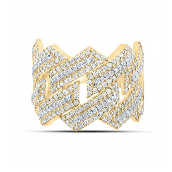 10k Two-Tone Gold Round Diamond Band 1-3/8 Cttw