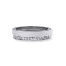  Men's White Gold Wedding Band with Lab Diamond ChannelCelebrate love with the Men's White Gold Wedding Band. Features a polished finish, channel-set lab diamonds, and sleek white gold for timeless elegance.