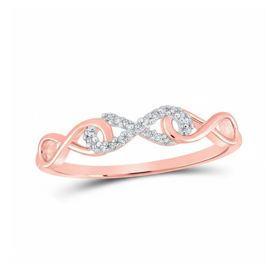 Anillo infinito de diamantes de oro de 10 k (1/20 quilates)