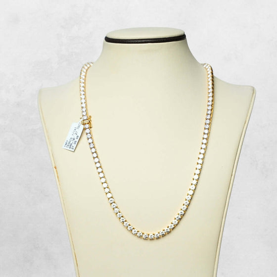 Moissanite Tennis Chain - 4MM Bold and brilliant 4MM moissanite tennis chain in 14k gold (yellow, white, rose). Available in 16-22 inches. Ready to ship – experience the luxury!