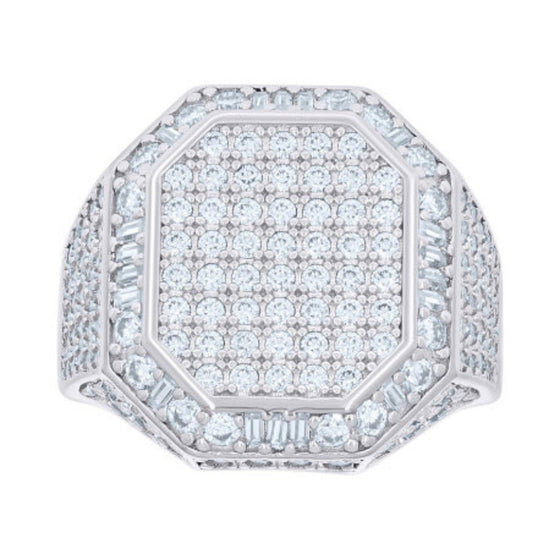 Round Moissanite Octagon Head Fashion Ring