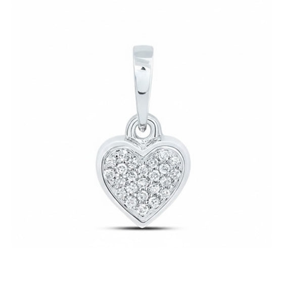 Colgante de corazón de oro amarillo, blanco y rosa de 10 k (1/20 CTW)