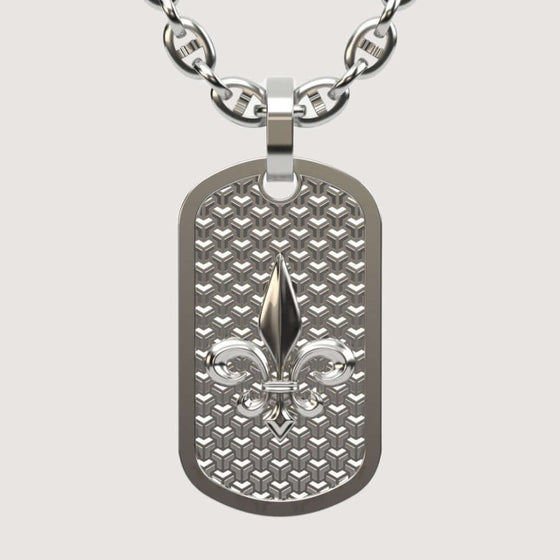 14k Gold Fleur De Lis Dog Tag PendantDiscover the 14K Gold Fleur De Lis Dog Tag Pendant. A luxurious men’s gold pendant featuring a timeless Fleur De Lis design, blending style and sophistication.