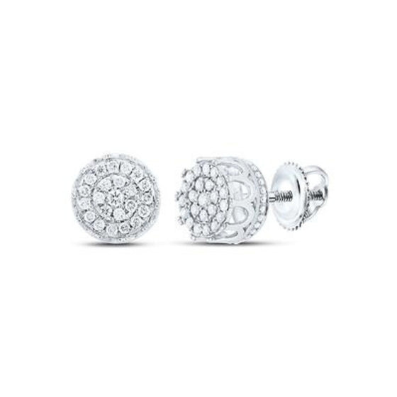 Pendientes de oro de 10 quilates con diamantes en racimo de 1/4 quilates