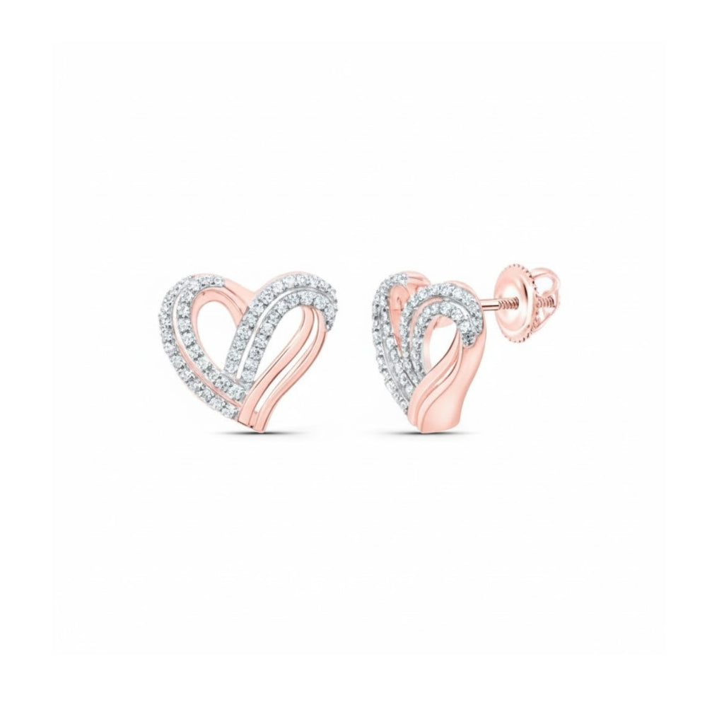 1/3CTW Diamond Gift Heart Earrings in 10K Gold