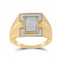  10k Yellow Gold Round Diamond Cluster Ring 1/4 Cttw