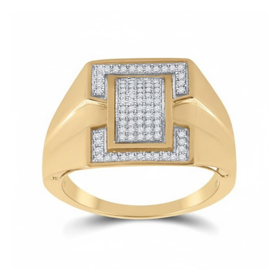 10k Yellow Gold Round Diamond Cluster Ring 1/4 Cttw