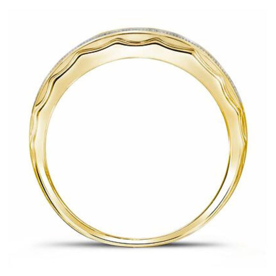10k Gold Diamond Scalloped Wedding Band 1/5 Cttw
