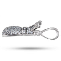 A 925 Sterling Silver Crown Heart Pendant is displayed in profile against a white background.