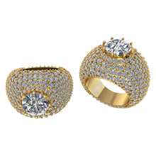  Domed Solitaire Diamond Ring – 15.21 CT Gold Design