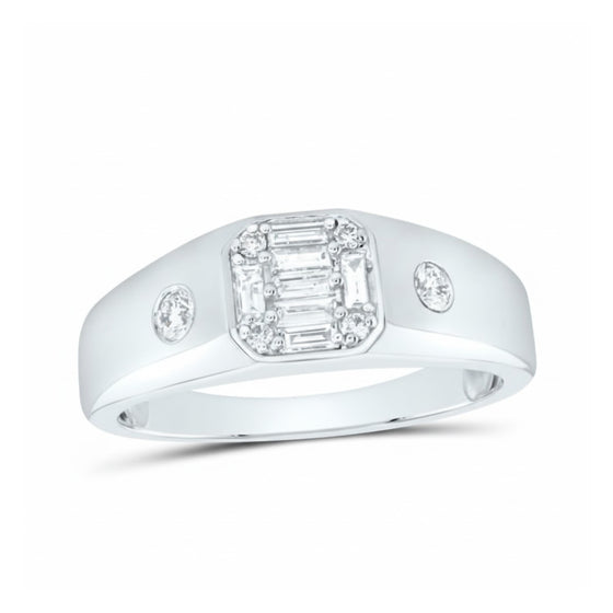 10k Gold Baguette Diamond Band Ring 3/8 Cttw