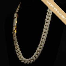  16mm 22" Semi Solid Diamond Cuban Link Chain - 10k Gold