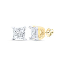 Round Diamond Solitaire Earrings- .01CTW  - Yellow Tone Sterling Silver(Full detail of the earrings).