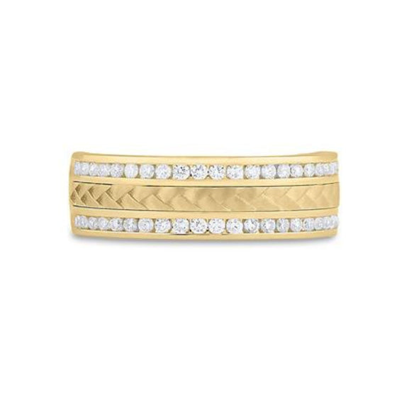 14k Gold Diamond Braided Wedding Band Ring 1/2 Cttw